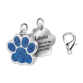 thumbnail image 1 of Monebena Personalized Pet Tags Personalized Dog and Cat Tags Custom Engraved Easy to Read Cute Glitter Paw Tag Dog Footprints Shape, 1 of 7