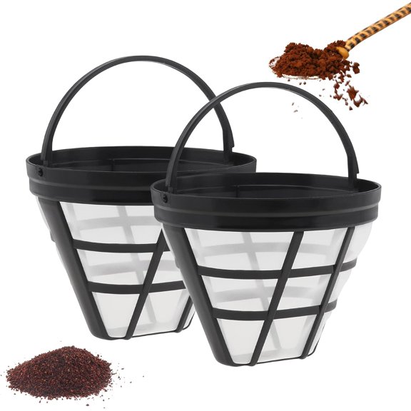 Monebena Reusable Coffee Filter Basket, 2 Pack cone Coffee Maker Filter #4 Replacement Coffee Filter Compatible with Ninja CFP301 CFP201 Coffee Accessories M01