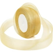 Monebena Ribbon for Gifts Wrapping, 1-1/2 inch 50Yard Sheer Organza Ribbon, 1.5 inch Mesh Ribbon for Flower Bouquet, Chiffon Fabric Ribbon for Wedding, Crafts, Decoration, Present M01