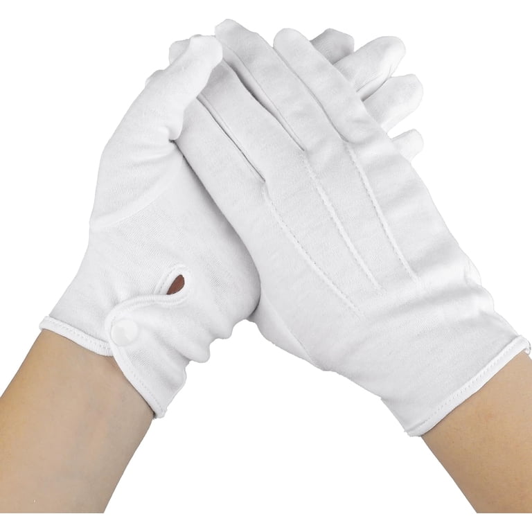 Monebena Thin Cotton Gloves for Men Women White Glove Parade Gloves Formal  Marching Uniform Gloves