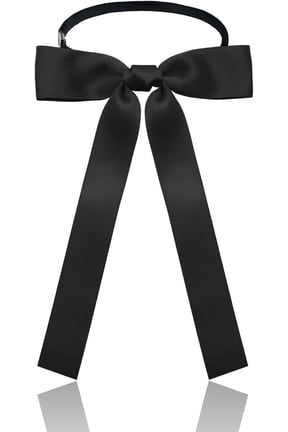 Western Bow Ties for Men Women, Black/Red Colonel Satin Ribbon String Cowboy Bow Tie for Costume Uniform