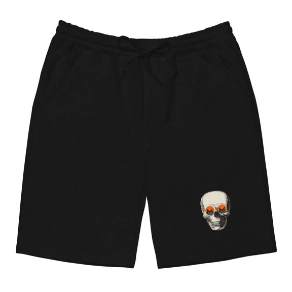 Monero Coin Skull Fleece Shorts
