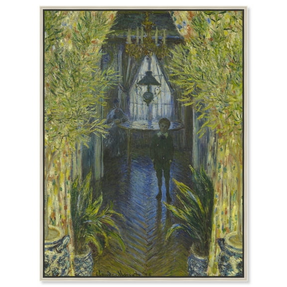 Monet-A Corner Of The Apartment Classic Monet Art Prints Canvas Wall Art by Art Remedy, Silver Floater Frame, 16"x20"