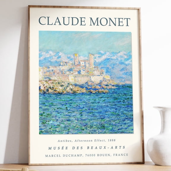 Monet Antibes Afternoon Effect Poster, Stretched Canvas 16x20in