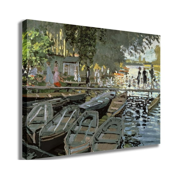 Monet "Bathers at La Grenouillere" (1869) Canvas Print