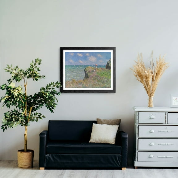 Monet Canvas Prints Wall Art, Cliff Walk at Pourville by Claude Monet Famous Oil Paintings Reproduction, Monet Classic Art Poster Prints