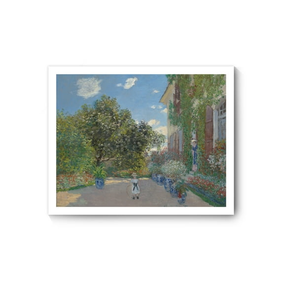 Monet Canvas Prints Wall Art, The Artist’s House at Argenteuil by Claude Monet Famous Paintings Reproduction, Monet Classic Art Poster Prints