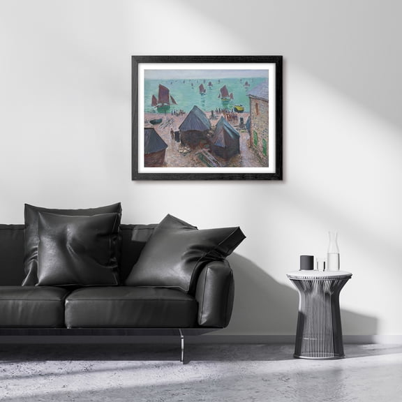 Monet Canvas Prints Wall Art, The Departure of the Boats tretat by Claude Monet Famous Paintings Reproduction, Monet Classic Art Poster Prints