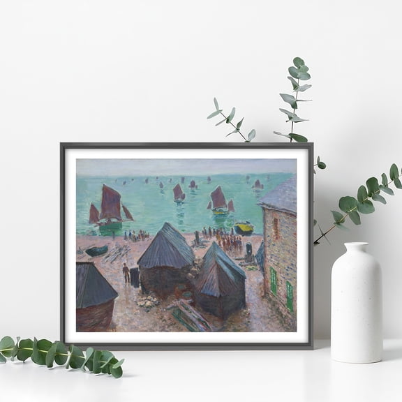 Monet Canvas Prints Wall Art, The Departure of the Boats tretat by Claude Monet Famous Paintings Reproduction, Monet Classic Art Poster Prints