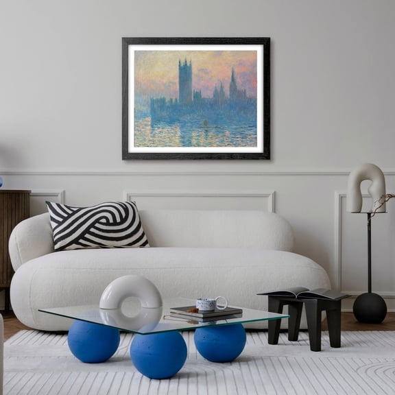 Monet Canvas Prints Wall Art, The Houses of Parliament Sunset by Claude Monet Famous Paintings Reproduction, Monet Classic Art Poster Prints