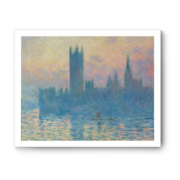 Monet Canvas Prints Wall Art, The Houses of Parliament Sunset by Claude Monet Famous Paintings Reproduction, Monet Classic Art Poster Prints