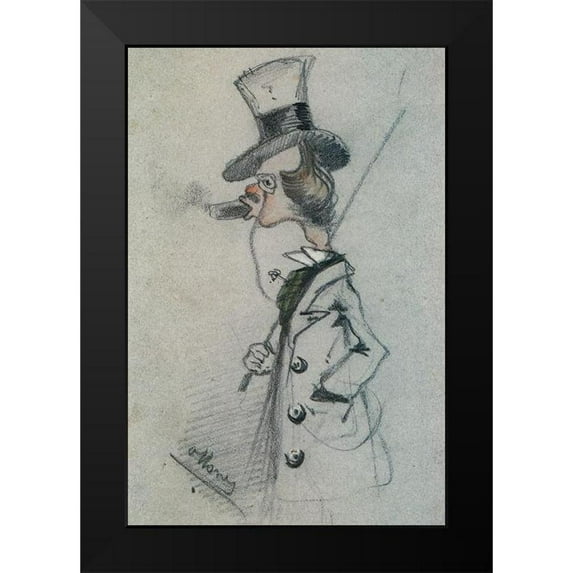 Monet, Claude 11x14 Black Modern Framed Museum Art Print Titled - Dandy with a cigar 1857