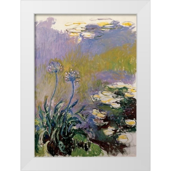 Monet, Claude 11x14 White Modern Wood Framed Museum Art Print Titled - Les agapanthes