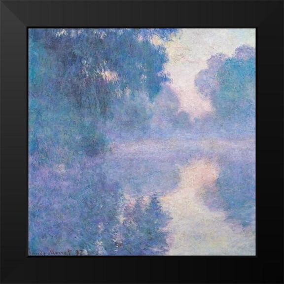 Monet, Claude 12x12 Black Modern Framed Museum Art Print Titled - Seine near Giverny 1897