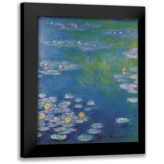 Monet, Claude 12x14 Black Modern Framed Museum Art Print Titled - Waterlilies at Giverny
