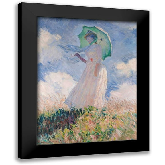 Monet, Claude 12x14 Black Modern Framed Museum Art Print Titled - Woman with Parasol