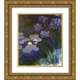 thumbnail image 1 of Monet, Claude 12x14 Gold Ornate Wood Framed with Double Matting Museum Art Print Titled - Water Lilies and Agapanthus, 1 of 4