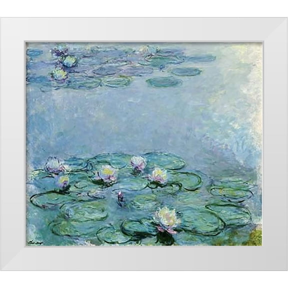 Monet, Claude 13x12 White Modern Wood Framed Museum Art Print Titled - Water Lilies