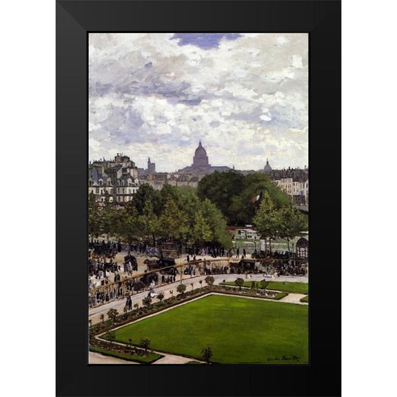 Monet, Claude 13x18 Black Modern Framed Museum Art Print Titled - Garden of the Princess-Louvre 1867