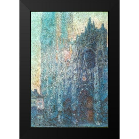 Monet, Claude 13x18 Black Modern Framed Museum Art Print Titled - Rouen Cathedral in sunlight 1894