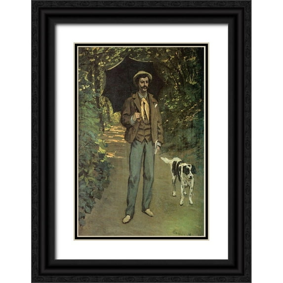 Monet, Claude 13x18 Black Ornate Wood Framed with Double Matting Museum Art Print Titled - Portrait of a Man 1865