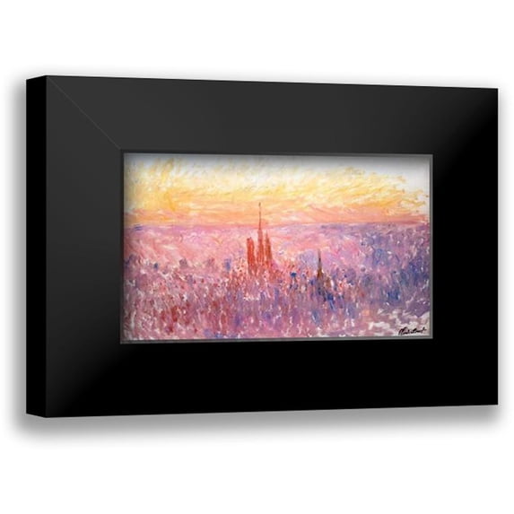 Monet, Claude 14x10 Black Modern Framed Museum Art Print Titled - La Vue Generale De Rouen