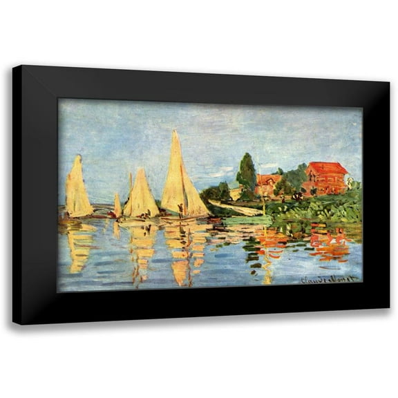 Monet, Claude 14x10 Black Modern Framed Museum Art Print Titled - Regatta in Argenteuil