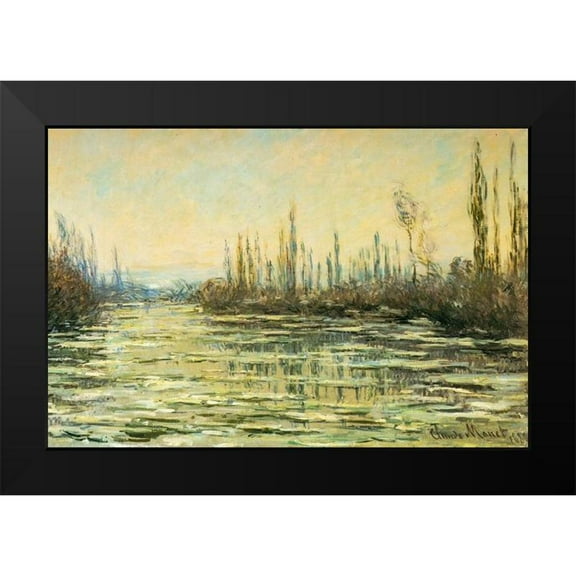 Monet, Claude 14x11 Black Modern Framed Museum Art Print Titled - Floating ice on the Seine 1880