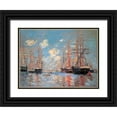 thumbnail image 1 of Monet, Claude 14x11 Black Ornate Wood Framed with Double Matting Museum Art Print Titled - Seascape The Port Of Amsterdam 1874, 1 of 4