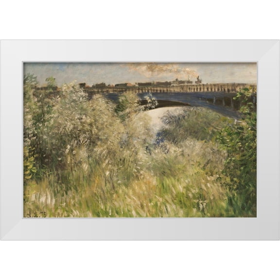 Monet, Claude 14x11 White Modern Wood Framed Museum Art Print Titled - Bridge at Argenteuil 1875