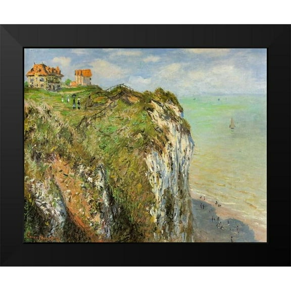Monet, Claude 14x12 Black Modern Framed Museum Art Print Titled - Cliffs at Dieppe 1882
