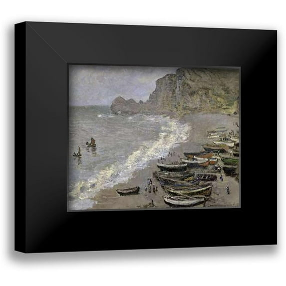 Monet, Claude 14x12 Black Modern Framed Museum Art Print Titled - Etretat