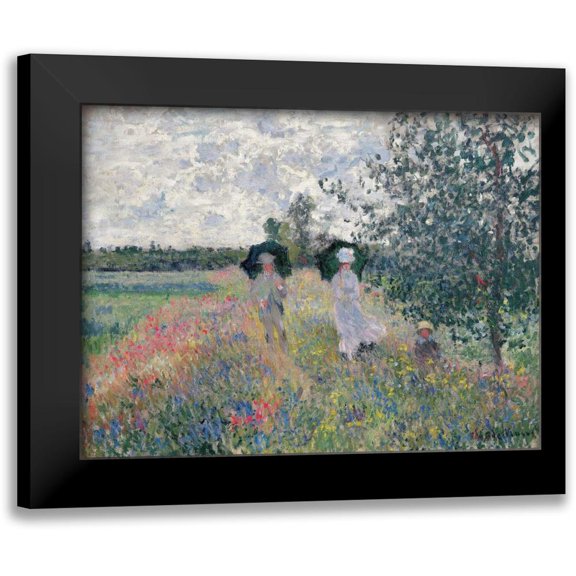 Monet, Claude 14x12 Black Modern Framed Museum Art Print Titled - Promenade pres d’Argenteuil
