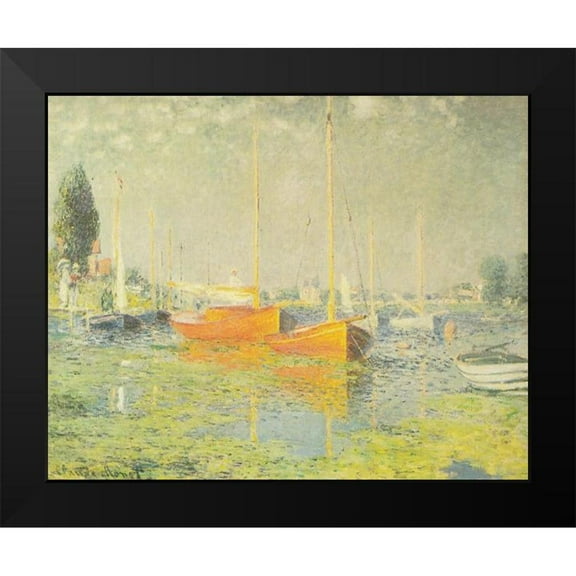 Monet, Claude 14x12 Black Modern Framed Museum Art Print Titled - Red Boats-Argenteuil 1875