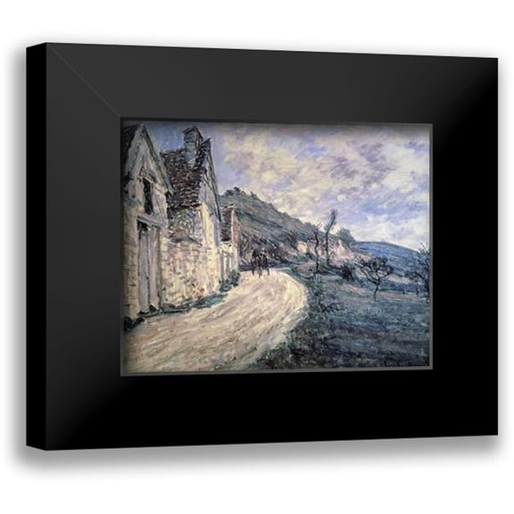 Monet, Claude 14x12 Black Modern Framed Museum Art Print Titled - Rocks at Falaise, near Giverny