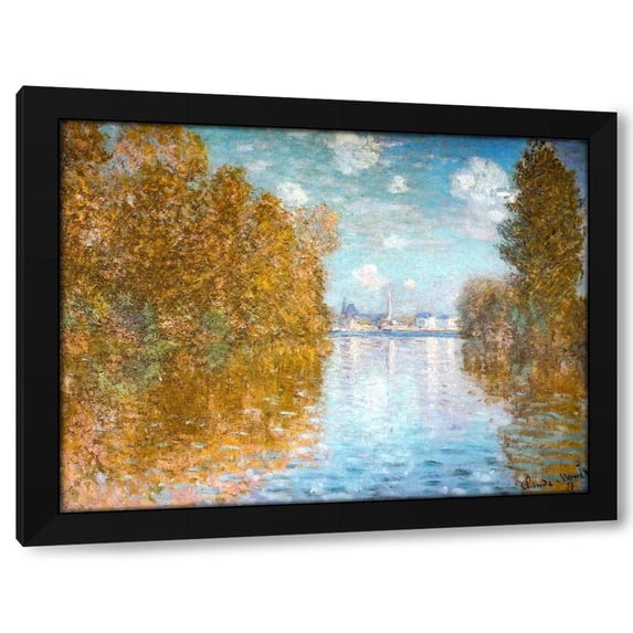 Claude Monet 14x12 Black Modern Wood Framed Wall Art Titled - The Seine at Argenteuil 1873