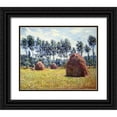 thumbnail image 1 of Monet, Claude 14x12 Black Ornate Wood Framed with Double Matting Museum Art Print Titled - Haystacks at Giverny, 1 of 4