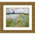 thumbnail image 1 of Monet, Claude 14x12 Gold Ornate Wood Framed with Double Matting Museum Art Print Titled - Lle aux Fleurs near Vetheuil, 1 of 4