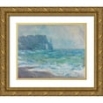thumbnail image 1 of Monet, Claude 14x12 Gold Ornate Wood Framed with Double Matting Museum Art Print Titled - Rain at Etretat, 1 of 4