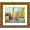 thumbnail image 1 of Monet, Claude 14x12 Gold Ornate Wood Framed with Double Matting Museum Art Print Titled - The Zuiderkerk-Amsterdam 1874, 1 of 4