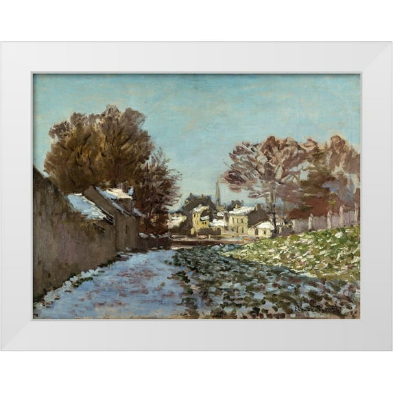 Monet, Claude 14x12 White Modern Wood Framed Museum Art Print Titled - Snow Effect at Argenteuil 1875