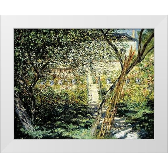 Monet, Claude 14x12 White Modern Wood Framed Museum Art Print Titled - The Garden of Vetheuil (Le Jardin de Vetheuil)