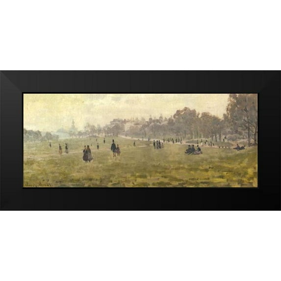 Monet, Claude 14x8 Black Modern Framed Museum Art Print Titled - Green Park 1870