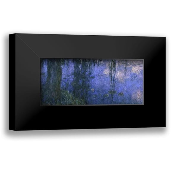 Monet, Claude 14x9 Black Modern Framed Museum Art Print Titled - Water Lilies: Morning with Willows, c. 1918-26 (left panel)