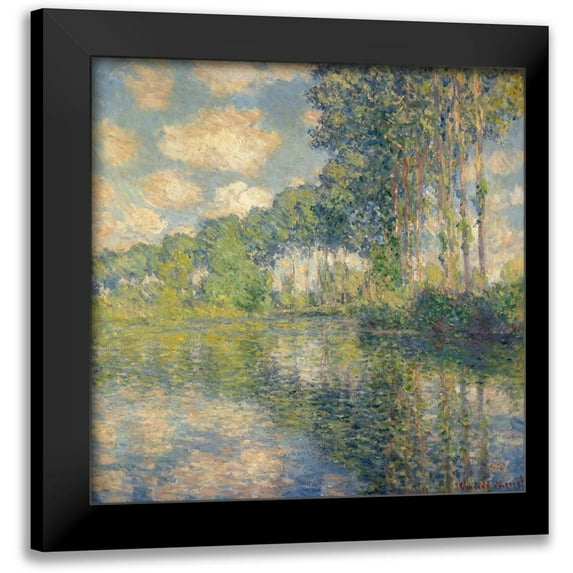 Monet, Claude 15x15 Black Modern Framed Museum Art Print Titled - Poplars on the Epte