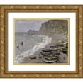 thumbnail image 1 of Monet, Claude 17x15 Gold Ornate Wood Framed with Double Matting Museum Art Print Titled - Etretat, 1 of 4