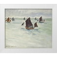thumbnail image 1 of Monet, Claude 17x15 White Modern Wood Framed Museum Art Print Titled - Fishing Boats off Pourville, 1882, 1 of 4