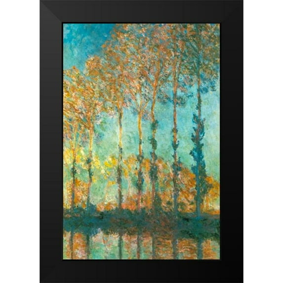 Monet, Claude 17x24 Black Modern Framed Museum Art Print Titled - Poplars on River Epte 1891