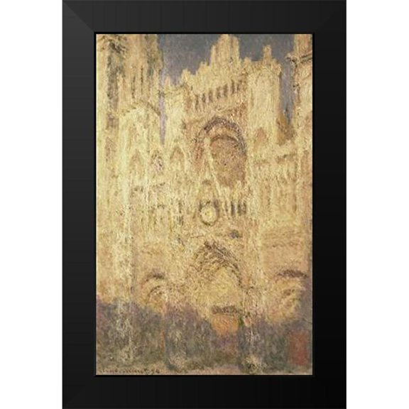 Monet, Claude 17x24 Black Modern Framed Museum Art Print Titled - Rouen Cathedral in the Evening