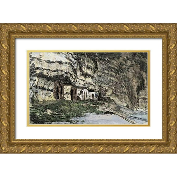 Monet, Claude 18x13 Gold Ornate Wood Framed with Double Matting Museum Art Print Titled - Yport